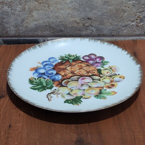 Vintage Decorative Plate Fruit Design Hand Painted - Picture 5 of 12